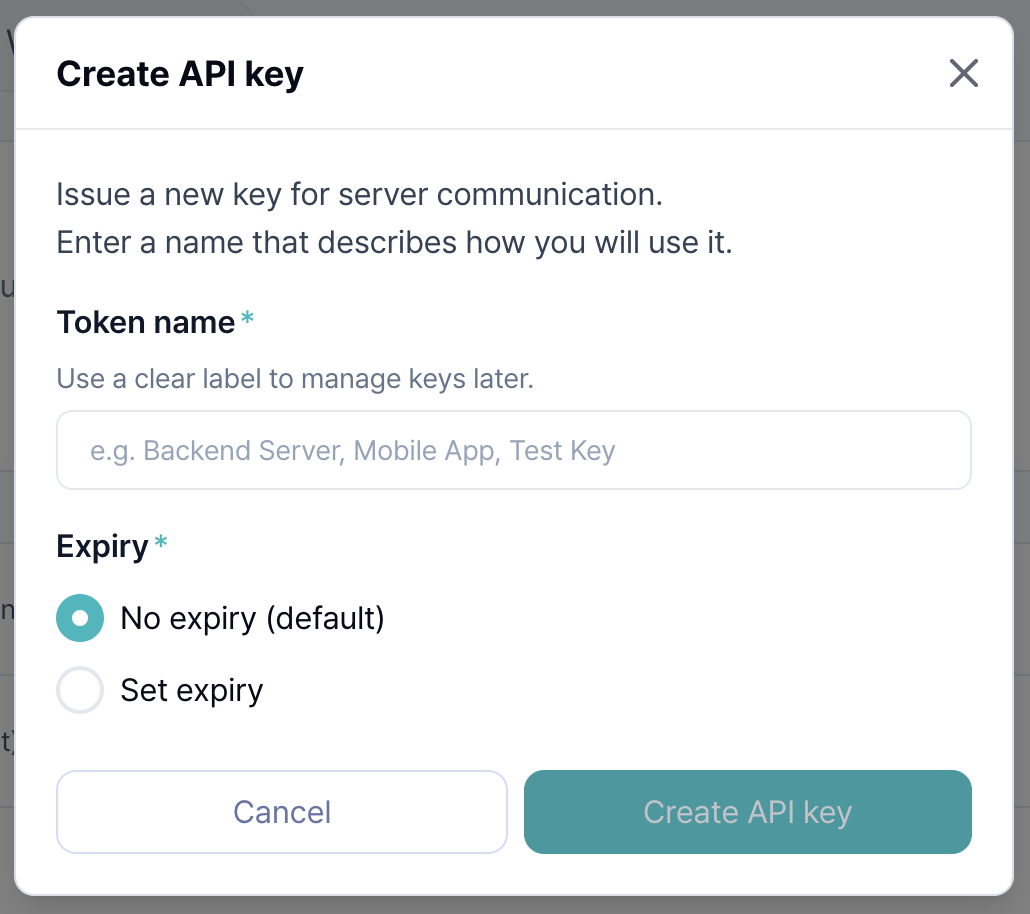 API 키 생성